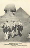 Pays Div-ref DD786- Egypte - Egypt - The Sphynx- Le Sphinx -souvenir De Port Said -etranger Visitant Le Sphinx - Sphynx