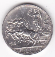 Regno D'Italia 1 Lira 1916 Quadriga Briosa. Vittorio Emanuele III, En Argent - 1900-1946 : Victor Emmanuel III & Umberto II