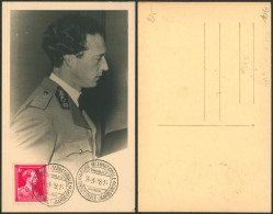 Carte-maximum (CM) - Royauté S.M. Léopold III Col Ouvert N°428 - 1934-1951