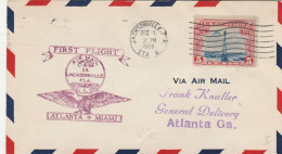 FIRST FLIGHT 1928 JACKSONVILLE ATLANTA MIAMI (VX551 - 1921-40