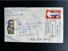 CUBA 1972 REGISTERED LETTER HAVANA TO MONHEIM 14-06-1972 - Briefe U. Dokumente