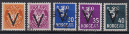 NORWAY 1941 - MLH/canceled - Mi 239X, 240X, 248X, 249X, 250X - Oblitérés