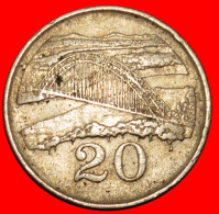 * GREAT BRITAIN (1980-1997): ZIMBABWE  20 CENTS 1991 BRIDGE!   · LOW START ·  NO RESERVE! - Simbabwe