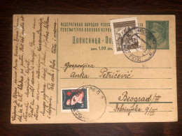 YUGOSLAVIA TRAVELED CARD 1948 YEAR RED CROSS HEALTH MEDICINE - Covers & Documents