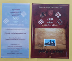 2012 Slovakia Stara Lubovna Castle Hrad Stamp Inauguration Commemorative Sheet And Official Invitation To The Event - Unused Stamps