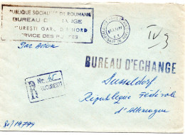 73252 - Rumänien - 1972 - R-LpPostdienstumschlag BUCURESTI -> Westdeutschland - Lettres & Documents