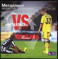 Official Program Champions League 2013-14  FC Metalist Ukraine - PAOK FC Greece - Livres