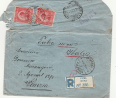 RACCOMANDATA 1925 DA SERBIA PER ITALIA-AFFRANCATA ANCHE SUL RETRO-NON PERFETTA-REGNO SERBIA CROAZIA (Z1585 - Gebruikt