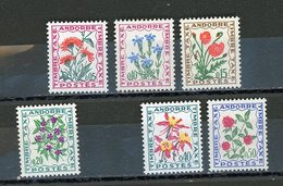 ANDORRE FR -  TIMBRE TAXE -  N° Yvert  46+47+48+49+51+52  ** - Unused Stamps