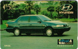 FIDJI FIJI TELECARTE PHONECARD HYUNDAI MARTIN MOTOR VOITURE CAR 5 $ 1993 UT BE - Fiji