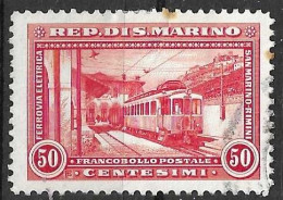 SAN MARINO - 1932 - TRENO RIMINI/S.MARINO - C. 50 -  USATO (YVERT 165 - MICHEL 181- SS 165) - Used Stamps