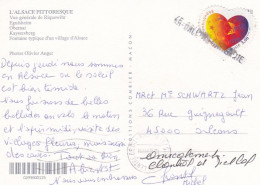 Cachet Manuel--Griffe Linéaire "ORLEANS-UNIVERSITE " Type Coeur Sur Cpm Villages D'Alsace-Multivues - Manual Postmarks