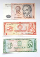 3 BILLETS Du PEROU - 100 Cien Intis / 10 Diez Soles De Ord / 5 Cinco Soles De Ord  - NEUFS - Peru