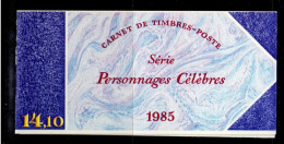 France - 1985 - Carnet  Personnages Celebres - Neuf*+ - Plie - Personajes
