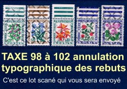 RARE - TAXE Yvert N° 98 à 102 N** Avec Annulation Typographique CROISILLON DES REBUTS - SCAN CONTRACTUEL - VARCURIO - Gebraucht