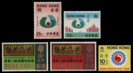 Hongkong 1970 - Mi-Nr. 248-249, 250-251 & 252 ** - MNH - 3 Ausgaben - Unused Stamps