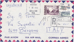 CANADA - BUSTA VIA AIR MAIL - VIAGGIATO PER BERGAMO - ITALIA - 1973 - Brieven En Documenten