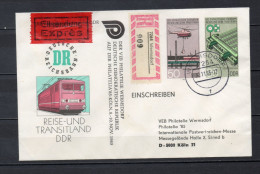 ALLEMAGNE ORIENTALE    N° 2593    SUR ENTIER POSTAL    COTE  ? €    TRAIN HELICOPTERE - Covers - Used