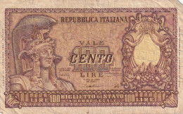 BANCONOTA ITALIA BIGLIETTO STATO 100 VF  (B_187 - 100 Lire
