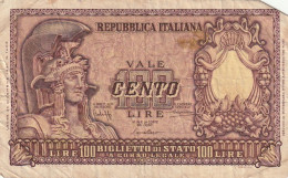 BANCONOTA ITALIA BIGLIETTO STATO 100 VF  (B_190 - 100 Liras