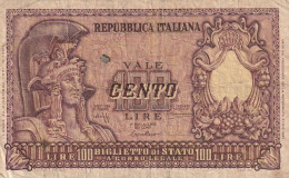 BANCONOTA ITALIA BIGLIETTO STATO 100 VF  (B_189 - 100 Lire
