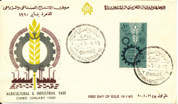 Egypt FDC 16-1-1960 Agricultural & Industrial Fair Cairo With Cachet - Lettres & Documents