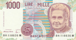 BANCONOTA  ITALIA 1000 LIRE MONTESSORI -  UNC (BN49 - 1.000 Lire