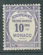 MONACO - Taxe -  Yvert N° 14 (*)  " Neuf Sans Gomme (*) - Malb12814 - Impuesto