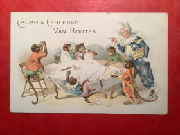 Image 14/9 Cacao Et Chocolat Van Houten Singes Humanisés à Table - Van Houten
