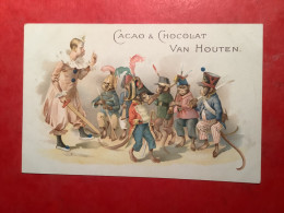 Image  14/9 Cacao Et Chocolat Van Houten Singes Humanises Défile Militaire - Van Houten