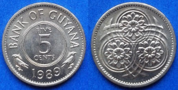 GUYANA - 5 Cents 1989 KM# 32 Independent Since 1966 - Edelweiss Coins - Guyana