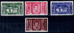 ROMANIA 1937 100. BIRTHDAY OF ION CREANGA MI No 524-7 MLH VF!! - Unused Stamps