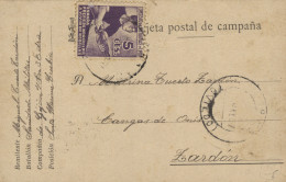 Tarjeta Circulada De Santa María De Trubia A Zardón, Con Sello De Asturias Y León, El 14/5/37. - Republikeinse Censuur