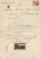 Carta Enviada Desde Siétamo (Huesca) A Barcelona. Al Dorso Viñeta "Homenatge A La URSS", De Cierre. - Marques De Censures Républicaines
