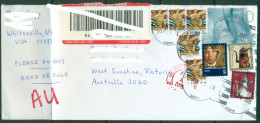 USA 2015 $10 Waves High Value On Registered Cover To Australia (folded) - Briefe U. Dokumente