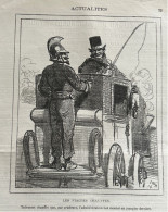 1879 POMPIERS - LES FIACRES CHAUFFÉS - ACTUALITÉS  Par CHAM - Mort D' Honoré DAUMIER - Journal LE CHARIVARI - Feuerwehr