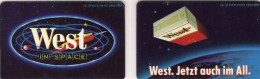 West Im All TK O 818A+B/1993 ** 90€ 6.000Expl.Zigaretten Im Weltraum-Bahnhof Baikonur Russia TC Space Phonecards Germany - Espace