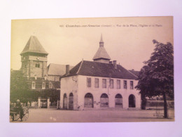 2023 - 4002  CHAMBON-sur-VOUEIZE  (Creuse)  :  Vue De La Place , L'Eglise Et La Poste   XXX - Chambon Sur Voueize