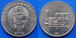 NORTH KOREA - 1 Chon 2002 "Antique Steam Locomotive" KM# 195 Democratic Peoples Republic (1948) - Edelweiss Coins - Korea, North