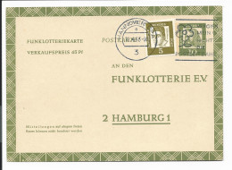 Bund FP 9 ZF - 10 Pf Dürer Funklotteriekarte Mit 5 Pf Zusatzfrankatur Ab Hannover Bedarfsverwendet - Postkaarten - Gebruikt