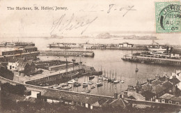 Jersey Harbour St Helier CPA + Timbre Cachet 1907 Port - St. Helier