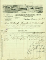 DUISBURG 1911 Rechnung Deko " Schmitz & Loh Margarinefabrik " - Alimentos