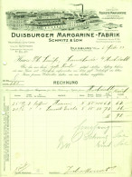 DUISBURG 1911 Rechnung Deko " Schmitz & Loh Margarinefabrik " - Lebensmittel