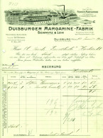 DUISBURG 1911 Rechnung Deko " Schmitz & Loh Margarinefabrik " - Food