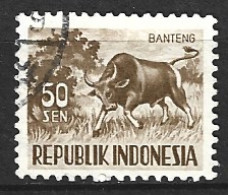 INDONESIE. N°124 Oblitéré De 1956-8. Vache. - Cows