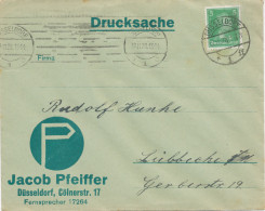 DEUTSCHES REICH 1928. 5 Pf Friedrich Von Schiller EF Auf Pra.-Drucksache (rs. Kleine Öffnungsmängel) Nach LÜBBECKE Mit - Briefe U. Dokumente