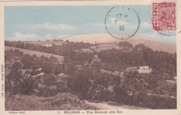 Algérie -- MILIANA --1933--Vue Générale  Côté  Est.......timbre.....carte Colorisée - Autres & Non Classés