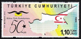 (4075) TURKEY 50th YEAR OF CYPRUS TURK POSTS MNH** - Ungebraucht