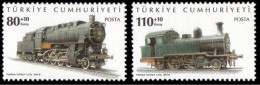 (3834-35) TURKEY LOCOMOTIVES STAMPS SET TRAIN MNH** - Nuevos