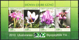 (3828-31 BL74) TURKEY WORLD ENVIRONMENT DAY FOLWERS SHEET MNH** - Nuevos